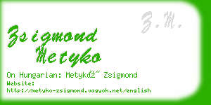 zsigmond metyko business card